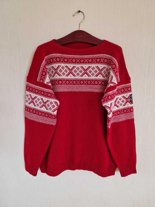 Vintage Norway Knitted Winter Wool Sweater Size Large