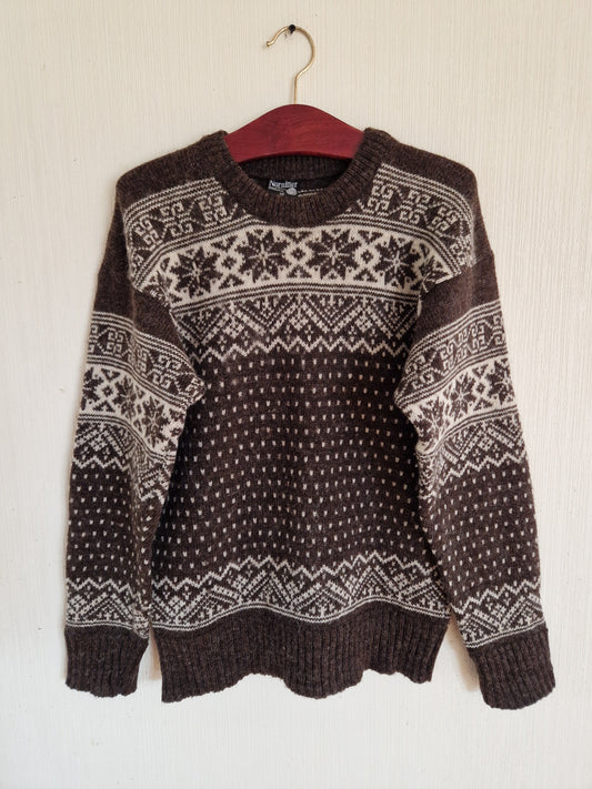 Vintage Nornitter Scandinavian Knitted Wool Sweater Size Medium