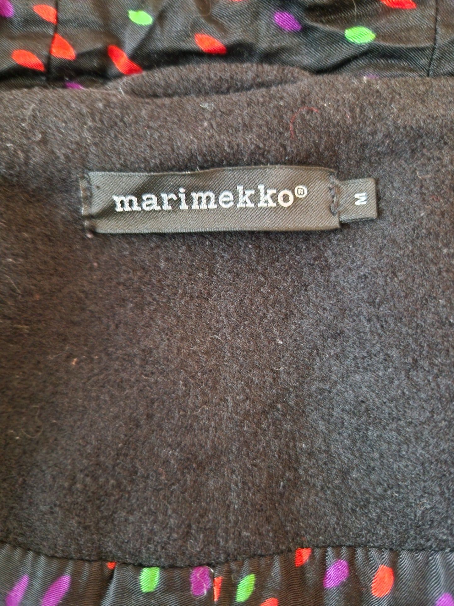 Vintage Marimekko Womens Wool Coat Size Medium