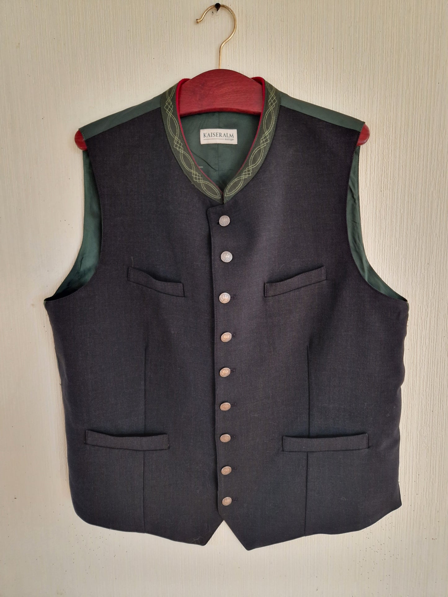 Vintage Mens Dirndl German Austrian Traditional Folk Oktoberfest Vest Size XL