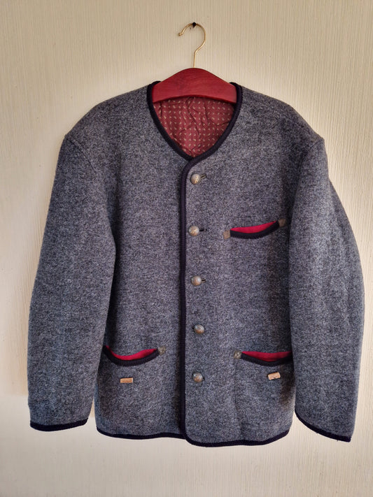 Vintage Steinbock Classic Austrian Mens Tyrolean Traditional Folk Bavarian Wool Jacket Size XLarge