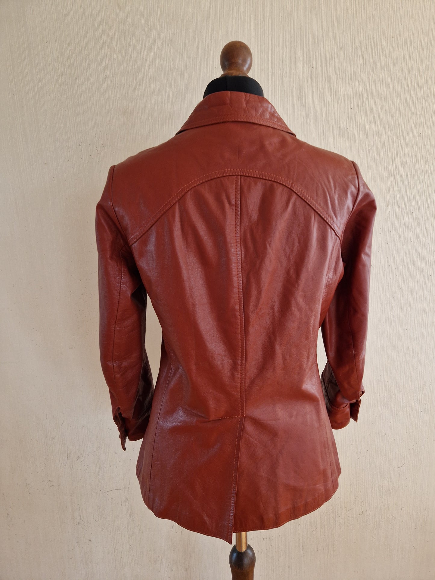 Vintage Brown Womens Genuine Leather Jacket Medium Size